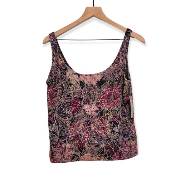 Alex Evenings Floral Sleeveless Dressy Blouse Size Large NWT - Picture 1 of 7
